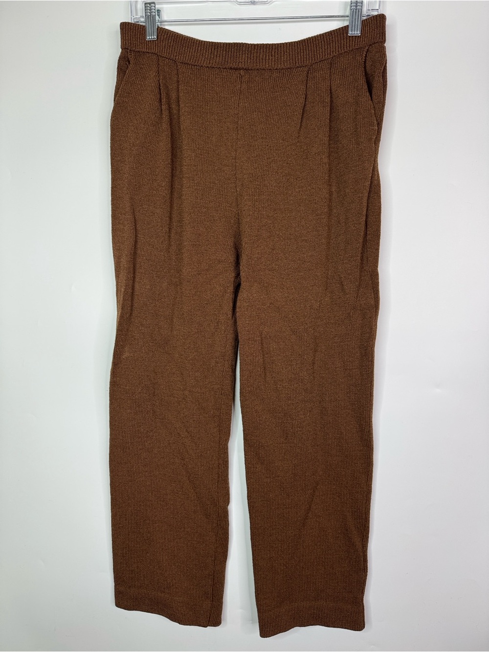 St. John Collection Brown Knit Pull On Cropped Pants Size 6 (15x26)